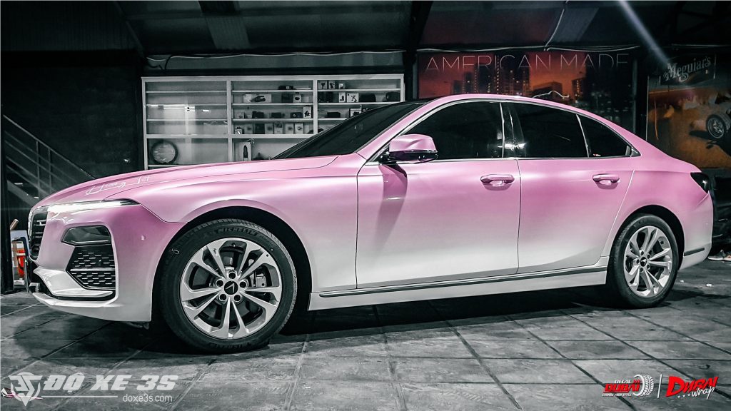 Dán đổi màu xe ô tô VinFast Lux A | Tone màu trắng hồng cá tính